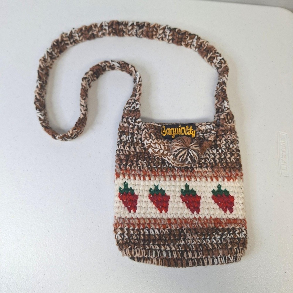 Handmade Crochet Sling Bag Strawberry Pattern Baguio‎ City Philippines